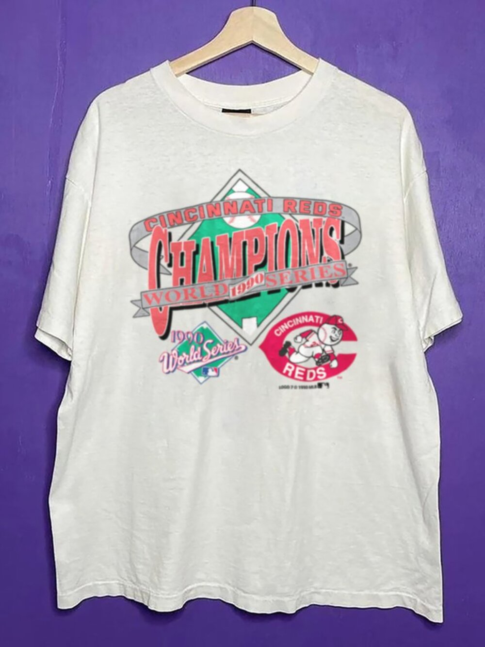 Vintage Cincinnati Reds Baseball Shirt, Retro MLB 1990 World Series Shirt Tee
